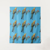 Rosella Parrot Wasserfarbe Farbenfrohe blaue Tapes Wandteppich (Vorderseite)