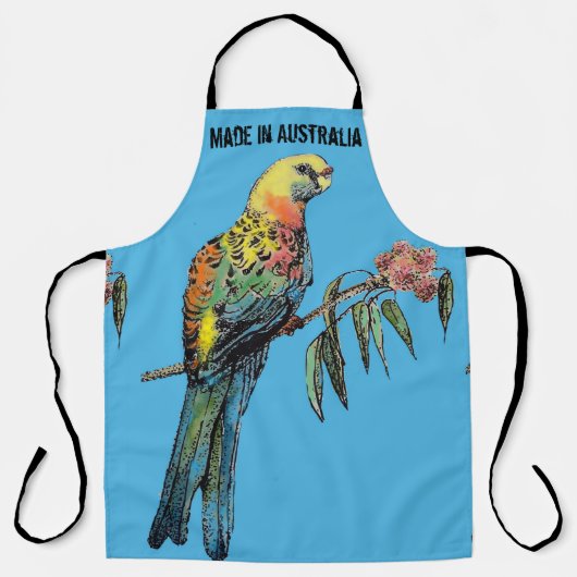 Rosella Parrot Wasserfarbe hergestellt in Australi Schürze (Vorderseite)
