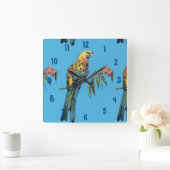 Rosella Parrot Wasserfarben Quadratische Wanduhr (Zuhause)