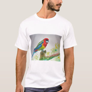 Rosella Parrot Watercolor art T Shirt