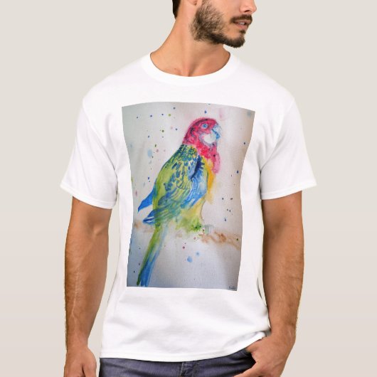Rosella Parrot Watercolor art T Shirt (Vorderseite)