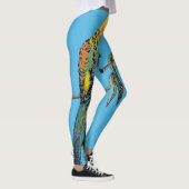 Rosella Parrot Watercolor Blue Bird Leggings (Rechts)