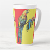 Rosella Parrot Watercolor Vater Name Coffee M Milchtasse (Rechte Ecke)