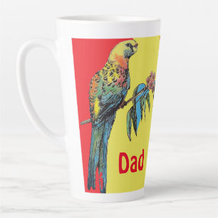 Rosella Parrot Watercolor Vater Name Coffee M Milchtasse