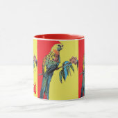 Rosella Parrot Watercolor Vater Name Coffee M Tasse (Zentrum)