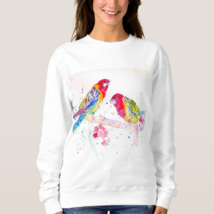 Rosella Roter Papagei Papageien Aquarellmalerei Sweatshirt