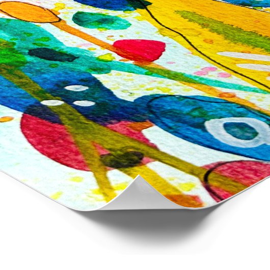 Rosella-Vögel in der Baumwasserfarbenkunst Poster (Ecke)