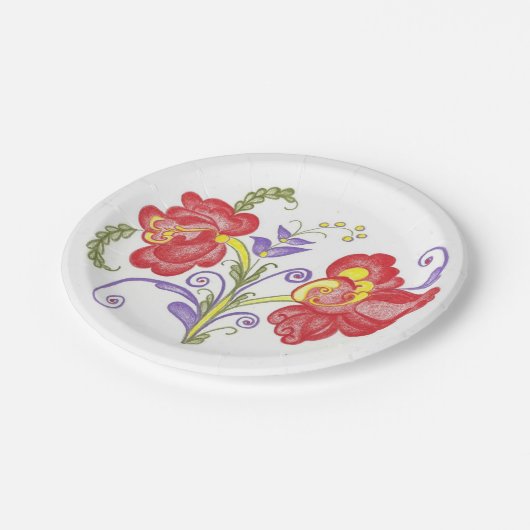 Rosemal Platte Pappteller (Schrägansicht)