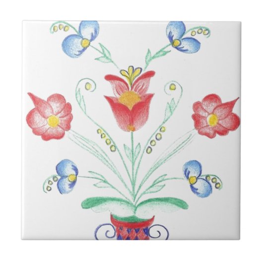 Rosemaling durch Neeter Fliese (Vorderseite)