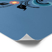 Rosemaling Gold und Burgund Poster (Ecke)