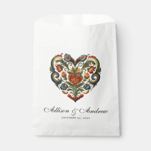 Rosemaling Heart Norwegische Volkskunst Geschenktütchen