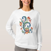 Rosemaling in Blue and Red T - Shirt (Vorderseite)