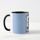 Rosemaling-Monogramm Preußischblau Tasse (Links)
