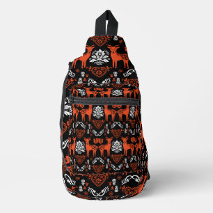 Rosemaling Norwegische Volkskunst Crossbody Bag