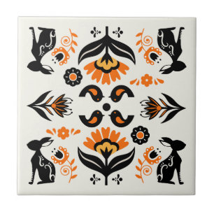 Rosemaling Norwegische Volkskunst Fliese