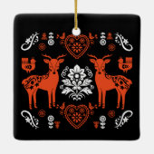 Rosemaling Norwegische Volkskunst Keramikornament (Rückseite)