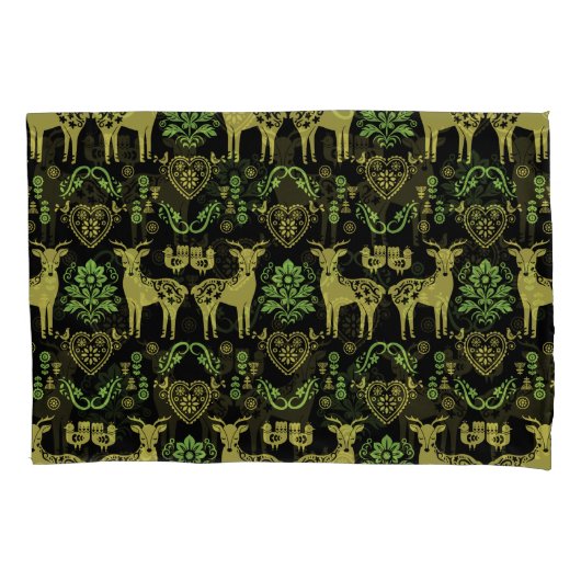 Rosemaling Norwegische Volkskunst Kissenbezug (Vorderseite)