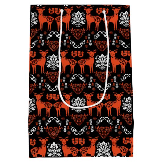 Rosemaling Norwegische Volkskunst Mittlere Geschenktüte (Rückseite)