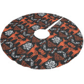 Rosemaling Norwegische Volkskunst Polyester Weihnachtsbaumdecke (Schrägansicht)