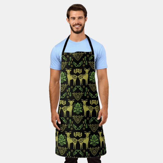 Rosemaling Norwegische Volkskunst Schürze (Getragen)