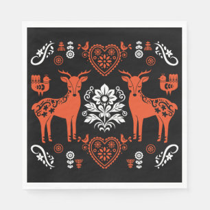 Rosemaling Norwegische Volkskunst Serviette