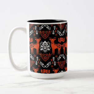 Rosemaling Norwegische Volkskunst Zweifarbige Tasse