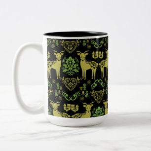 Rosemaling Norwegische Volkskunst Zweifarbige Tasse