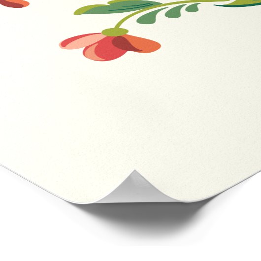 Rosemaling Rot und Rosa Poster (Ecke)