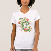 Rosemaling Rot- und Rosa-T - Shirt (Vorderseite)