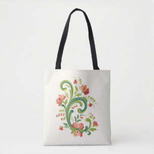 Rosemaling Rot und Rosa Tasche