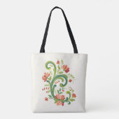 Rosemaling Rot und Rosa Tasche (Rückseite)