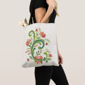 Rosemaling Rot und Rosa Tasche (Von Nahem)