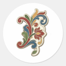 Rosemaling-Vinyl-Aufkleber! Runder Aufkleber