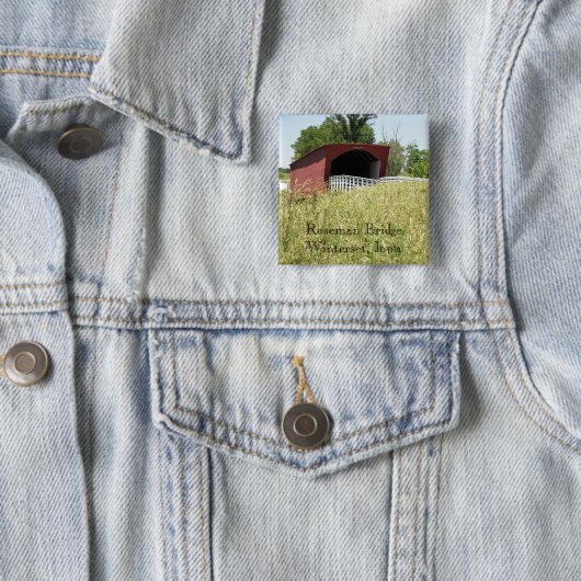 Roseman Brücke Winterset, Iowa Button (Beispiel)