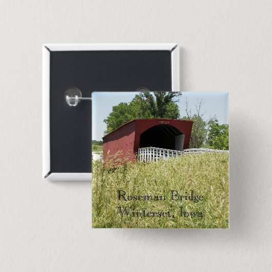 Roseman Brücke Winterset, Iowa Button (Vorne & Hinten)