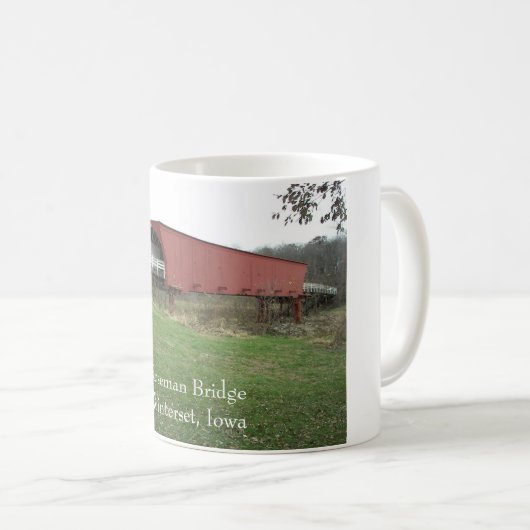 Roseman Brücke Winterset, Iowa Kaffeetasse (VorderseiteRechts)