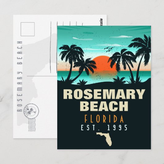 Rosemary Beach Florida Vintag Retro Sunset 80er Postkarte (Vorne/Hinten)
