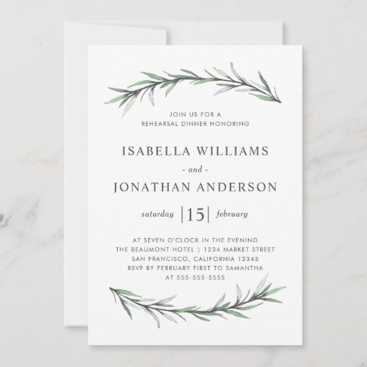 Rosemary Botanische Probe - Einladung (Vorderseite)