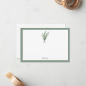Rosemary Bouquet mit Jute Bow Mitteilungskarte (Vorderseite/Rückseite Beispiel)