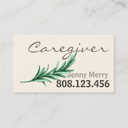 Rosemary Caregiver Business Cards Visitenkarte (Vorderseite)