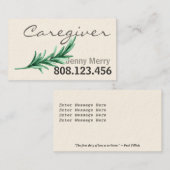 Rosemary Caregiver Business Cards Visitenkarte (Vorne/Hinten)