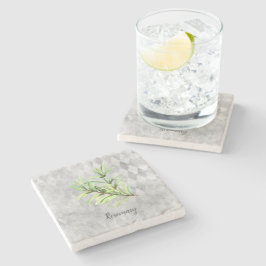 Rosemary Herb Botanische Wasserfarbe Steinuntersetzer