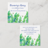 Rosemary Herb Honeybees Watercolor Quadratische Visitenkarte (Vorne/Hinten)