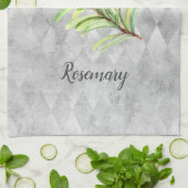 Rosemary Herb Watercolor Geschirrtuch (Gefaltet)