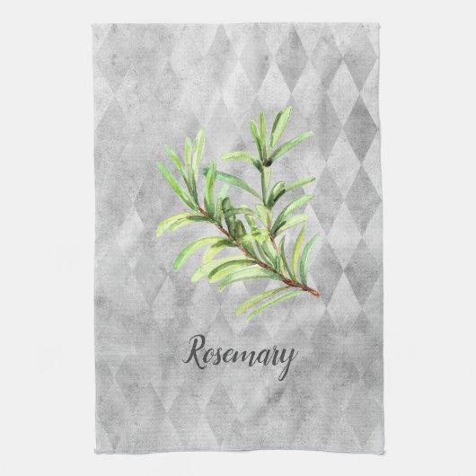 Rosemary Herb Watercolor Geschirrtuch (Vertikal)