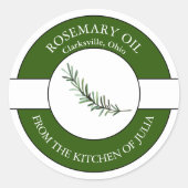 Rosemary Oil Label Runder Aufkleber (Vorderseite)