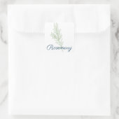 Rosemary Pflanze Quadratischer Aufkleber (Tasche)