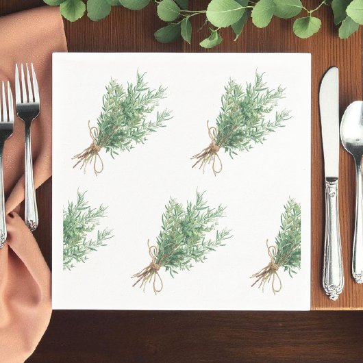 Rosemary Rustic Wedding Napkin Serviette