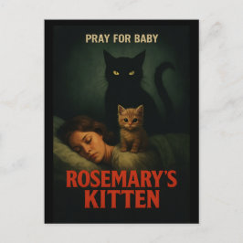 Rosemary’s Kitten – Vintage Horror Cat Parody Postkarte