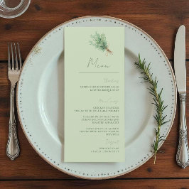 Rosemary Sage Green Rustic Menu Menükarte